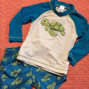 Gymboree Turtle Swimsuit with rash guard